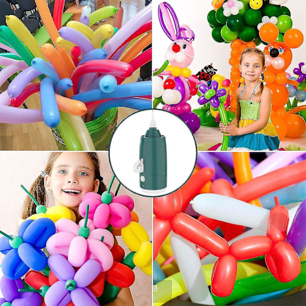 Ballongpump för långa ballonger, 30W elektrisk ballongpump, portabel ballonguppblåsare, elektrisk ballongpump för fest, födelsedag och dekoration