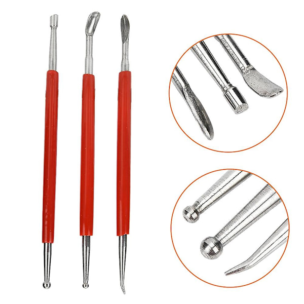 DIY-nahkaveistokynäsetti, lusikkapää ja kaksoispään porakynä, 8 osaa