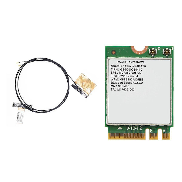 Ax210ngw Wifi-kort + antenn Wifi 6e Bluetooth 5.2 2.4ghz 5ghz 3000mbps M.2 Trådlös Adapter 802.11ax