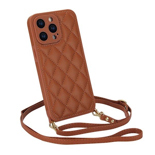 iPhxne7 matkapuhelimen nahkainen kotelo crossbody brown