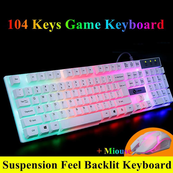 Tastatur Mus Combos Gamer Gaming Keyboard Rgb baggrundsbelyst 104 taster Kabelført Usb Tastatur og mus sæt Support Drop Shipping