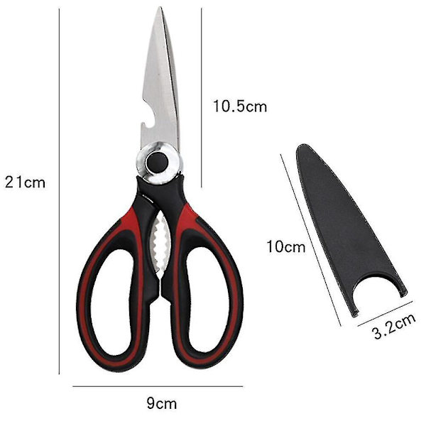 2-pak Køkken Saks, All Purpose Rustfrit Stål Utility Saks