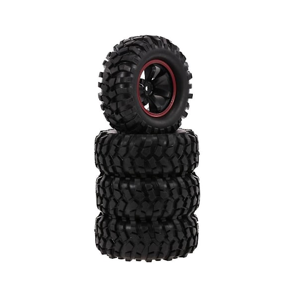 96mm 1.9 Plastic Wheel Rim Rubber Tires Set For 1/10 Rc Crawler Car Trx4 D90 Axial Scx10 Cc01,1