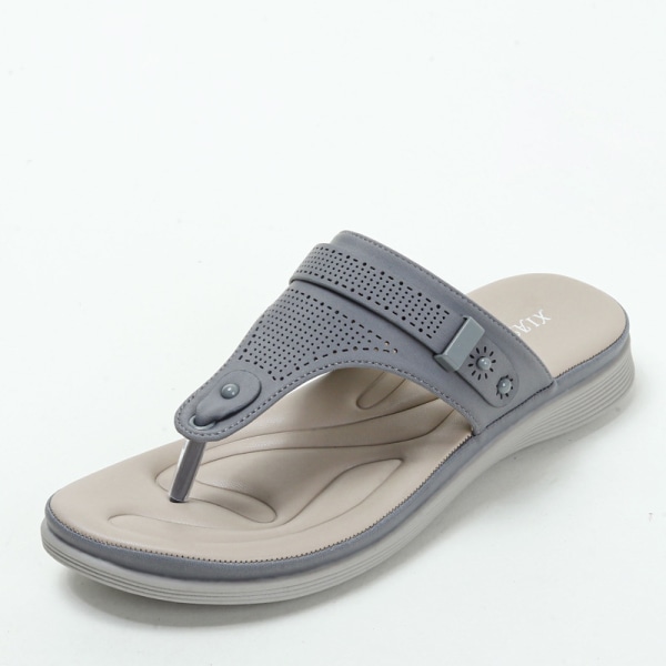 Flip Flops Kvinner Utendørs Mote 2024 Nye Sommer Tykke Bunn Kilehæl Fe Stil Sandaler