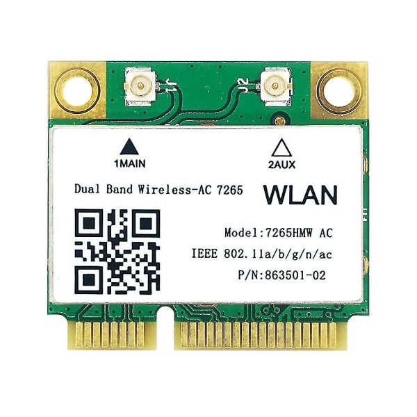 1200mbps Langaton Ac7265 Mini Pci-e Wifi-kortti Bluetooth-yhteensopiva 4.2 802.11ac 7265hmw Dual Band 2.4g 5ghz Adapteri-yuyu