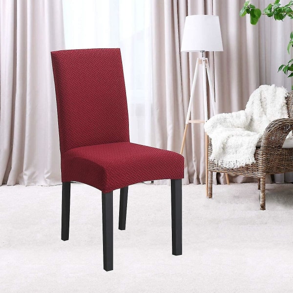 Dining Chair Cover Set Stretch Spandex Knitted Dining Chair Slipcovers Removable Washable Chair Protector Covers For Dining Room Home Wedding Banquet