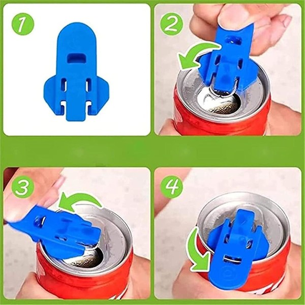 Brusbokslokk, flerfarget (6-pakning), gjenbrukbare brusbokslokk, for hygienisk drikking av drikkebokser