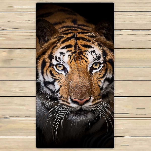 Tiger Kigger På Mig Og Bliver Vred Mikrofiber Badehåndklæder Badeværelse Kropsbruser Håndklæde 75x140 Cm