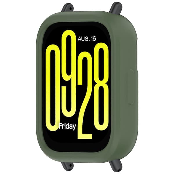 För Xiaomi Redmi Watch 5 Active Silikon Klockfodral Stötsäker Stötfångarram - Mörkgrön