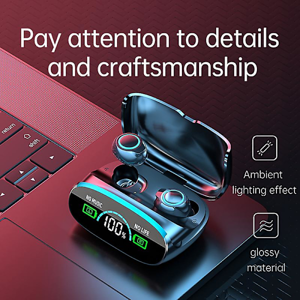 M38 TWS Smart Touch Trådløst Hodesett CVC8.0 Støyreduksjon Gaming Hodesett Bluetooth Sports Hodetelefoner