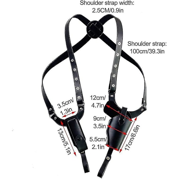 Skulderpistolholster, Vertikal Våbenholster, Skjult Dobbelt Skulderholsterpose Med Justerbare Remme Til G43,45 1911 Sort