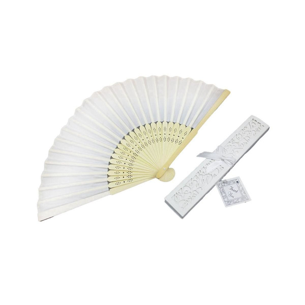 20 stk Hvite Elegant Silke Håndviften Folding Bryllup 6 Tommer Klær Små Vifter Multicolor Box