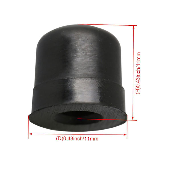 20 stk. 11x11mm Sorte Trombon Skyde Gummi Endespids Stødpude Til Trombon