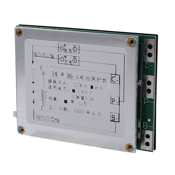 Bms 14s 52v 35a Li-Lithium Batteri Oplader Beskyttelseskort Batteri Bms Kort Med Balancefunktion