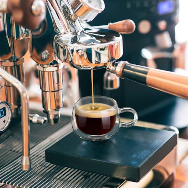 Espresso-kopp 120ml Dobbelveggede Glass Espresso Kaffe Glass Kopper Sett med 2 Borosilikatglass Små Kaffe Te Kopper med Håndtak for Iced Americano, M