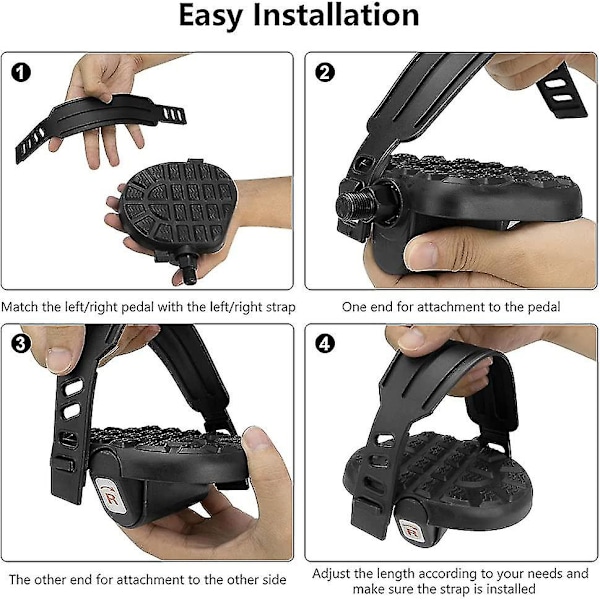 Cykelpedaler med remmar Motionscykelpedaler och remmar Fixie set Utbytescykelpedaler med justerbara pedalremmar för motionscyklar Spinning