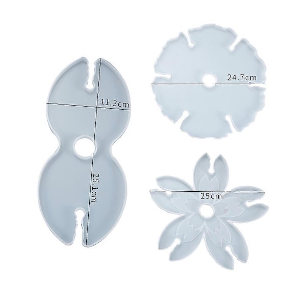 3 stk Runde Silikonforme Kogebordsforme Silikon DIY Håndværk Vinreolfremstilling Ret Castingforme Glasholder Harpiksforme