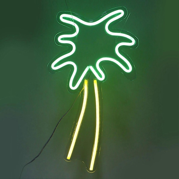 LED Neonljusskylt Kokosnötträd Form Väggdekoration USB-lampa för Sovrum Bar Fest