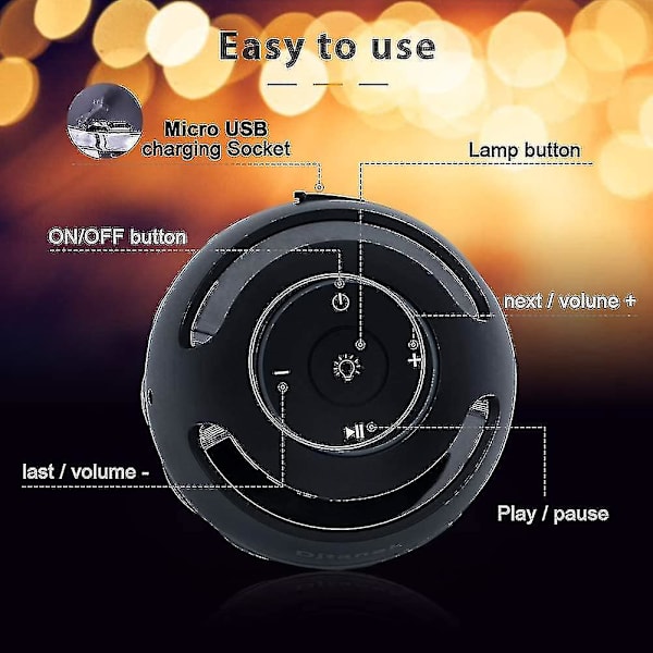 Utomhus Fackla Bluetooth-högtalare med Flame Effect Light, Vattentäta trådlösa högtalare, LED-lykta