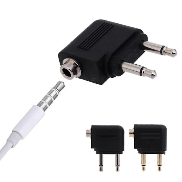 Monoadapter til flyhovedtelefoner 2 x 3,5 mm