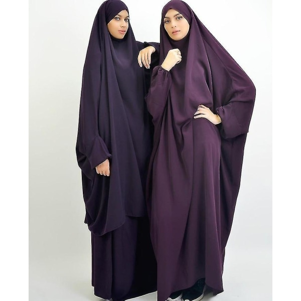 Hættetrøje Abaya Muslim Kvinder Hijab Kjole Bønnebeklædning Jilbab Lang Khimar Kåbe Fuld Cover Ramadan kjole Abayas Islam Tøj Niqab