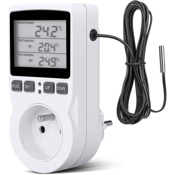 Digital Temperaturregulator, Opvarmning Køling Termostat Stik LCD Temperaturregulator, 230V Til Drivhus Farm Temperaturregulator/Terrarium