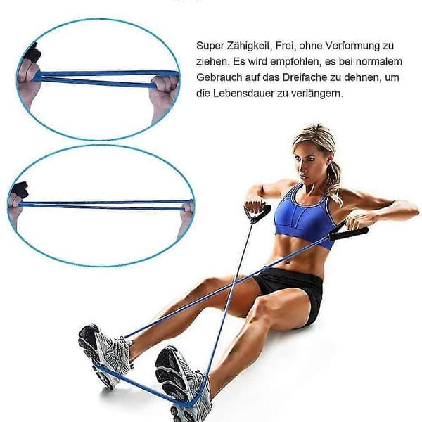 Elastisk Gummi Modstandsbånd Strækbart Gummirør Til Yoga Pull Up Øvelser (1 Stk Blå)