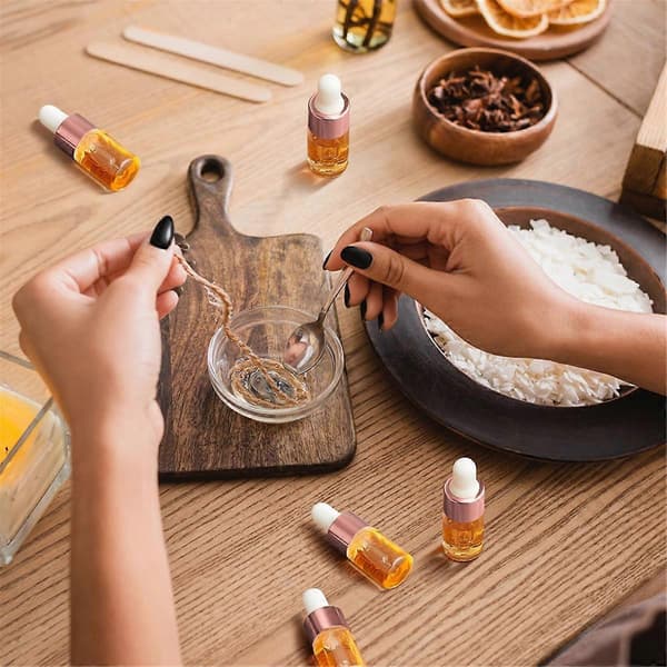 100 st mini glasdroppflaska klara eteriska oljedroppflaskor glasdroppprovbehållare