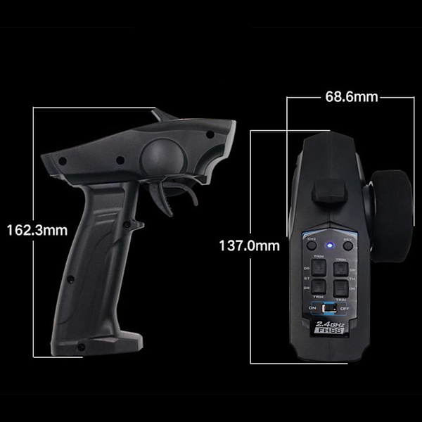 2,4 GHz:n 3-kanavainen radiolähetin kaukosäädin ja vastaanotin RC-autoveneelle