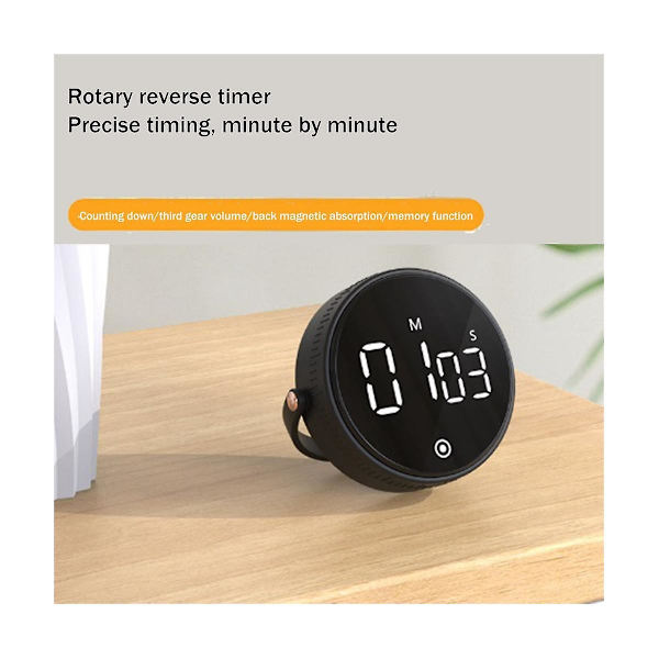 Magnetisk Køkken Timer LED Digital Timer Manuel Nedtællingstimer Alarmur Madlavning Brusebad Studie Fi