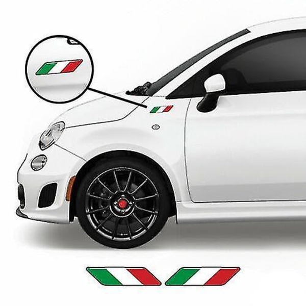 Italiensk flag sidevingestriber til Fiat 500 Abarth Scorpion Vinyl Decal Stickers
