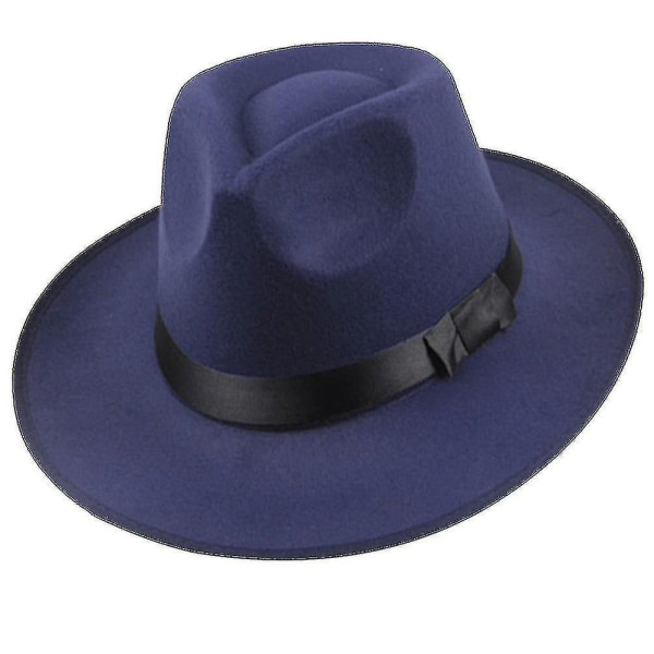 Solskjerm Herre Dame Hard Filt Bred Brim Fedora Panama Hat Høst Vintage Cap Fz52