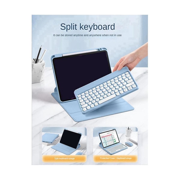 Trådløst Bluetooth-tastatur til Air5 Pro Generation-etui 10,9 tommer Bluetooth-tastatur med kuglepen
