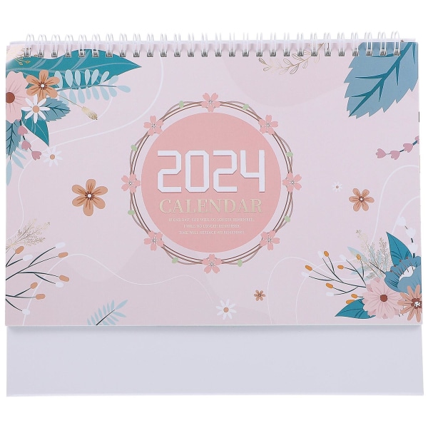 Skrivebords Kalender 2024 Skrivebords Kalender Ornament Stå Op Flip Kalender Dekoration Skrivebords Kalender