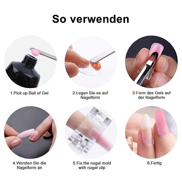 PIAO EBANKU Gennemsigtige Falske Negletips Negleformer, 100 stk. Negleforlængelsessæt til Gel Negle Akrylnegle med 1 stk. Dobbeltsidet Akrylmalepensel og 5 stk.