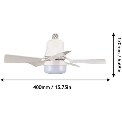 Loftventilator 3000K til 6500K Justerbar lysstyrke 3 vindhastigheder Timer E26 fatning med