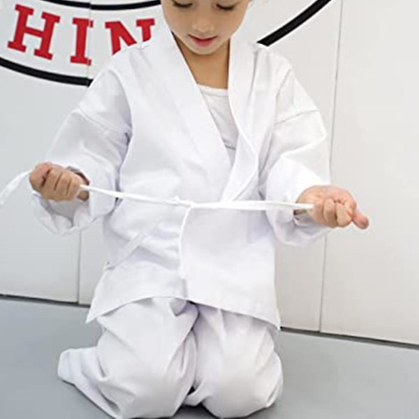 Karate uniform med gratis bælte, hvid karate gi til børn og voksen størrelse