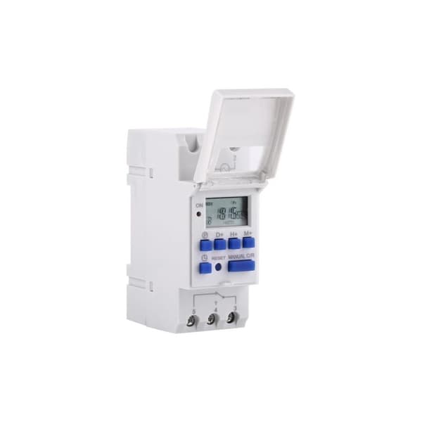 LCD digital timer. AC 220V skinne-monteret timer. 16 koblingsgrupper. LCD ugentlig programmerbar tidsafbryder. Timerrelæ.