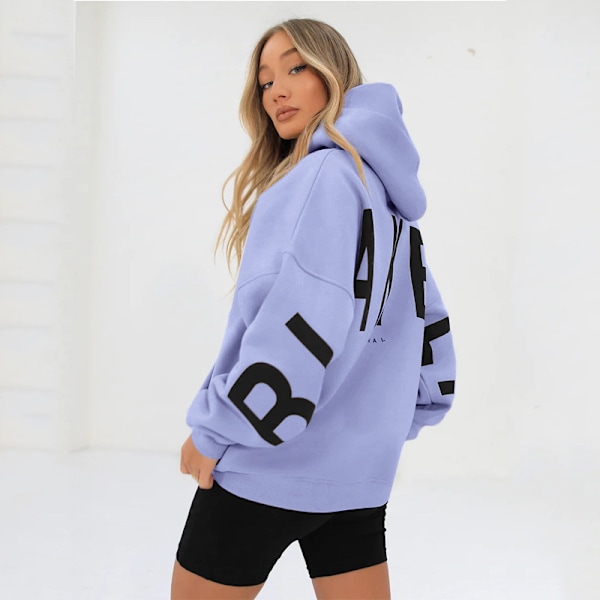 Blakely Hoodie - Dam Hoodie med Lång Ärm, Pullovertröja, Casual Topp Light Purple xl
