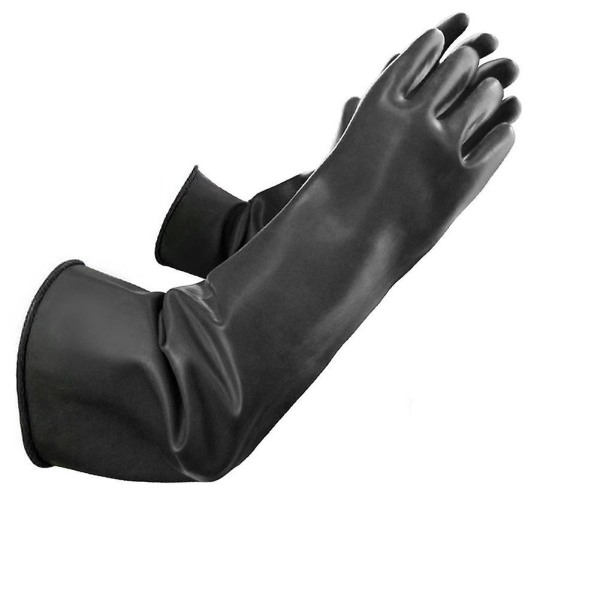 Schwarze Latex Stulpen 55cm Handschuhe Industriell Neu neu. Langarm