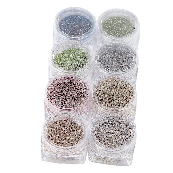Glitter Plastformar för DIY Dekorationer, Färgglada Glittrande Material - 8 Ask