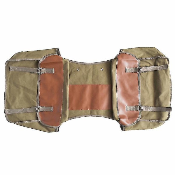 Sykkelveske, 35l dobbel bag, stor kapasitet, bakhjulsveske, reflekterende, for sykkel/motorsykkel, khaki