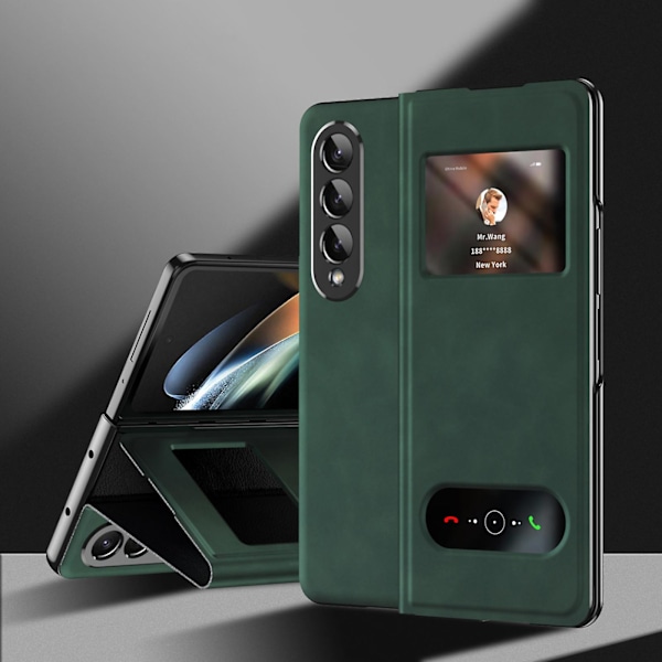 Z Fold 5 Etui, Luksus Nappa Læder Vindue-design Overflade Cover Til Samsung Galaxy Z Fold 5 5g 2023, Fuld Beskyttelse