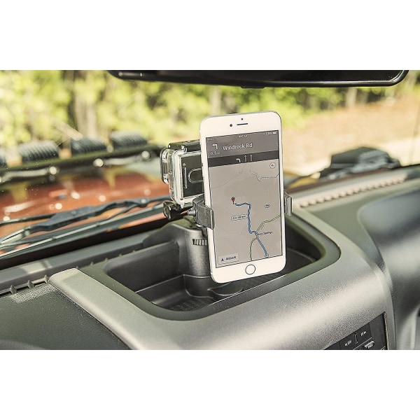 Telefonholderfeste kompatibel med 2011-2018 Jeep Wrangler Jk Jku Dash Multi-mount telefonsett med oppbevaringsboks interiørtilbehør
