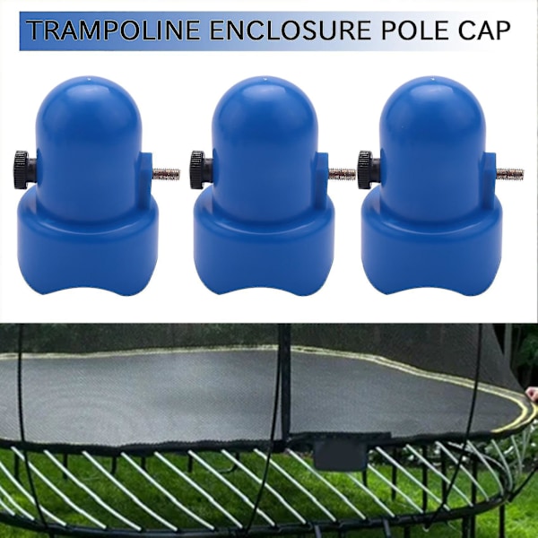 1,5 Tums Diameter Trampolin Inhängningsstolpe Topplock Med Skruv Tumme, 8 Stycken, Blå