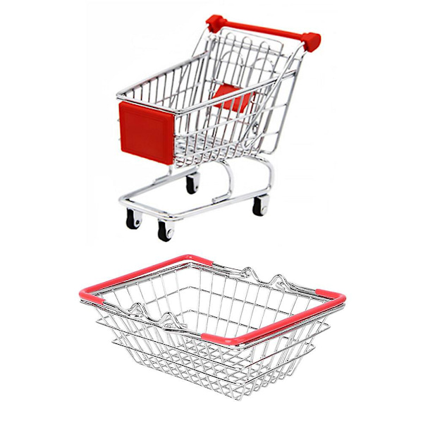 1 Set Leksaksaffär för Barn - Matkorg, Handvagn