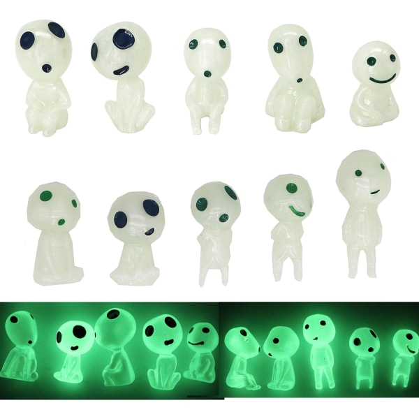 Miniature Glow-in-the-Dark Spøgelseskit til Mikrolandskabs Have Dekoration Udendørs Status Have Græs Have Kit (10 Grøn)
