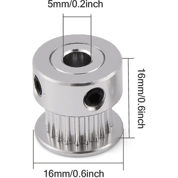 Synkron Hjultrisse, Timingtrisse 20 Tænder Borediameter 5mm Tænder 3d Printer Trisse (5stk)(5mm) Lykkebringende