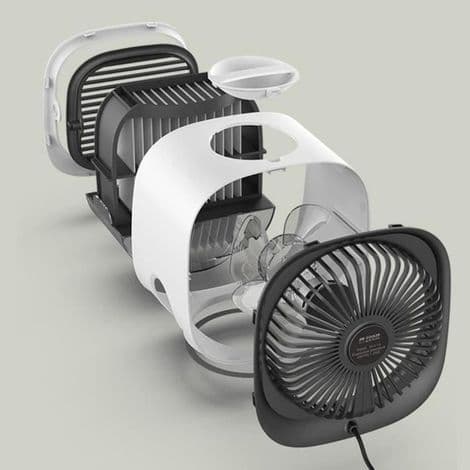 Mini Airconditioner Bordventilator med LED Natlys - Hvid