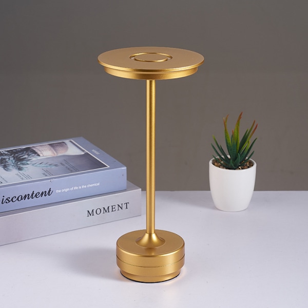 Sladdlös skrivbordslampa Dimbar Vattentät Metall USB Laddningsbar Skrivbordslampa -1st-Guld